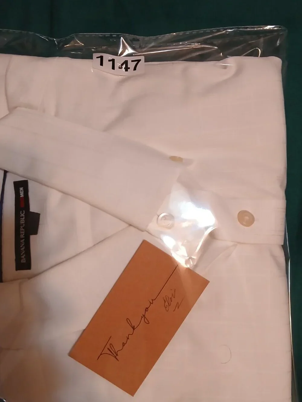 Banana Republic Men's Large White Slim-Fit Dress Shirt (1147B3)